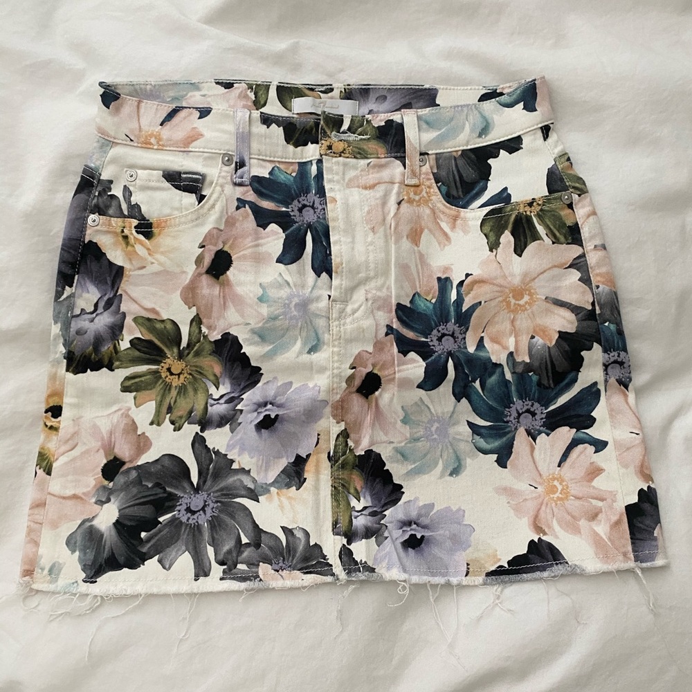 7 for all mankind patterned jean skirt, size 27